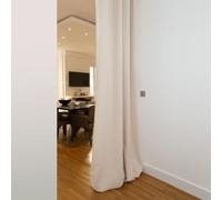 MOONDREAM - Rideau Séparateur de Pièce à Galon et Ourlet - Polyester - Isolation Thermique et Phonique - Réduction Bruit - Taille 145 x 250 cm - Beige