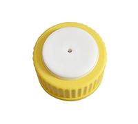 Moonetto Lot de 4 bouchons de remplissage de sécurité GL45 jaune à 1 port avec un trou pour bouteilles en verre, tube OD de 0,3 cm, kit complet