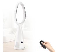Moongiantgo 46" Ventilateur tour sans pales & chauffage avec télécommande et filtre HEPA - 10 vitesses, oscillation 80°, mode nuit, protection anti-bascule, pour pièce/maison/bureau (blanc)
