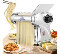 Moongiantgo Machine à Pâtes Électrique, 2 Lame, Réglage de 9 Épaisseurs | Acier Inoxydable Laminoir a Pate Fraiche, 1.5 mm Fine & 4 mm Plate, 0.3-3 mm Épaisseur, pour Spaghettis, Fettuccine, Raviolis