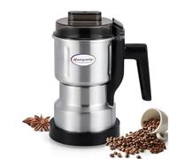 Moongiantgo Moulin Multifonctionnel à Céréales, Café et Épices (250W 22000RPM, Capacité 200ml, Acier Inoxydable, Mouture Ultra-Fine pour Céréales, Haricots, Café - Avec Brosse et Cuillère)
