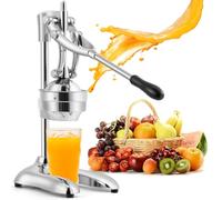 Moongiantgo Presse-Juice Manuelle Professionnelle à Double Mode - Presse Citron Avec Bras De Levier Ergonomique, Idéale Pour Orange, Citron, Grenade, Lime, Pastèque & Plus (Argenté)