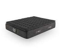 Moonia Grand Spring Black Matelas hybride à ressorts ensachés et viscoélastique Effet nuage Pillow Top Confort Hotel 5 étoiles 140 x 190 cm