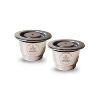 Moonizip Zéro Déchet - Capsules de café rechargeables en INOX compatibles avec Nespresso (2 capsules) + Ebook offert en français