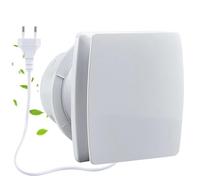Moonjor Ø100mm Extracteur Salle de Bain Blanc Ventilateur, 95m³/h Ventilateur Extracteur d'Air Avec Clapet Anti Retour pour Cuisine WC Salle de Bain