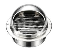 Moonjor 100mm Grille d'Aération Ronde Grille Ventilation Hotte, Bouchon Rond en Acier Inoxydable 304 Avec/Maille