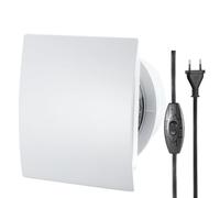 Moonjor 100mm VMC Extracteur d'Air avec Interrupteur, 1m UE Prise pour Salle de Bain, Cuisine, Bureau, WC, IP45 Étanche, 12W 220-240V