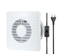 Moonjor 100mm VMC Salle de Bain, VMC Extracteur, Extracteur d'Air avec Interrupteur, 1m UE Prise pour Salle de Bain,Cuisine,Bureau,WC (Ventilateur grilles avec commutateur)