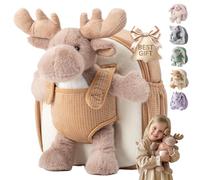 Moonkie Hug & Go Sac a Dos Enfant, Cartable Maternelle avec Jouet Amovible, pour Filles 1 2 3 Ans, Petit Sac a Dos en Peluche Douce, Cadeau Personnalisé Bebe pour Crèche, Ecole & Voyage
