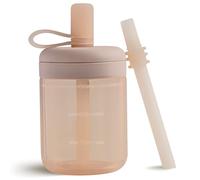 Moonkie Tasse Apprentissage Bebe, Tasse Paille Bebe en Silicone, Tasse Anti Fuite Bébé, sans BPA, Adapté au Lave-vaisselle, pour 6 Mois+, 5oz(Blush)