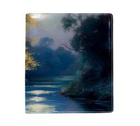 Moonlight Art Grande couverture de livre remplaçable en cuir synthétique réutilisable pour ordinateurs portables de 24,9 x 27,9 cm