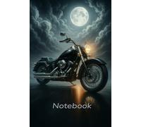 Moonlight Biker Notebook: Dark Motorcycle Journal with 50 Grid Pages - Ideal for Garage Notes, Sketches & Road Trip Logs