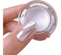 Moonlight BISHENGYF de poudre à ongles, en blanc, chromé, 1 g, super brillant, effet perlé, métal néon, sirène, paillettes, perle brillante, pigment brillant, pour décoration d'ongles