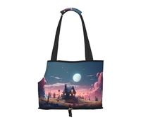Moonlight Cottage Sac à bandoulière imprimé pour animal domestique pour sortir, petit chien et chat double usage