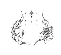 Moonlight Cross Autocollants de jus à base plantes Pochoir semi-permanent