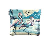 Moonlight Flamingo Pochette pour monnaie Bleu, Moonlight Flamingo Bleu, 4.33x3.74In, Moonlight Flamingo Bleu
