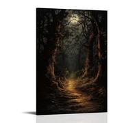 Moonlight Illuminates The Forest Dirt Path Living Art mural 30 x 45 cm
