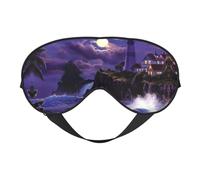 Moonlight Lighthouse Masque pour les yeux double face doux réversible, réglable pour un ajustement parfait, bloque la lumière masque pour les yeux