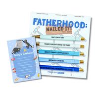 Moonlight Makers Ensemble de 5 stylos à bille amusants et bloc-notes gravés avec encre noire, bloc-notes « Today's Waste » - Fournitures de bureau mignonnes et cadeaux de travail amusants pour femme