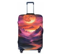 Moonlight Mountain View Housse de protection élastique pour valise de voyage Motif imprimé anti-rayures, Noir , L