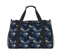 Moonlight Night Sky Wolf Print Duffle Bag for Travel Carry On Weekender Overnight Duffel Bags Gym Bags for Women Men Personal Item Travel Bag
