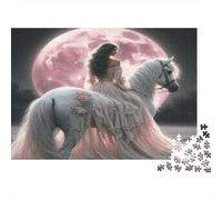 Moonlight Rider Puzzle for Adults & Kids: Woman on Winged Horse 1000Pc Educational Games for Wall Decor 70x50cm/1000pcs