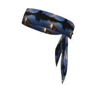 Moonlit Canoë Allagash River Impression 1 pièce Bandeau Cheveux Bandeau Unisexe Dry Head Tie Sport Band Pour Basketball Course Tennis