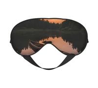 Moonlit Canoe Allagash River Print Masque de sommeil doux pour les yeux avec sangle réglable pour dormir, voyager et se détendre