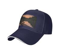 Moonlit Canoe Allagash River Print Neutral Sandwich Hat Style Fit All Year Round Adjustable Baseball Caps Snug Secure, bleu marine, Taille unique