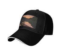 Moonlit Canoe Allagash River Print Neutral Sandwich Hat Style Fit All Year Round Adjustable Baseball Caps Snug Secure, Noir , Taille unique