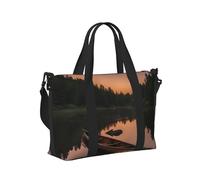 Moonlit Canoe Allagash River Print Sac à main de voyage pour homme et femme Sac à main pliable pour w nd voyage