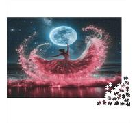 Moonlit Dance Fantasy 1000 Piece Jigsaw Puzzle: Phoenix Dress & Full Moon for Adults Teens Educational Game Decompression 70x50cm/1000pcs