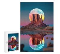 Moonlit Desert Reflections Puzzle 1000 Pièces Educa Jouet en Bois Cadeau Unique Décoration Intérieure Jeu Éducatif Challenge Toy Adultes Et Enfants À Partir De 14 Ans 1000 PCS