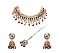 Moonlit Elegance Reverse AD Mehandi Collier ras du cou plaqué (marron), métal, sans pierre précieuse