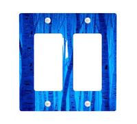 Moonlit Forest Plaque de protection pour interrupteur Motif bouleau bleu foncé pour décoration d'intérieur, accents muraux saisonniers, taille standard thermoplastique, idéal pour le salon, double