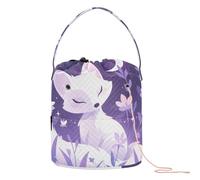 Moonlit Fox Floral Art Crochet Tricot Sac de Rangement Portable Sac de Rangement pour Crochet Aiguille Artisanat Stockage