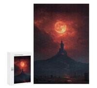 Moonlit Gothic Castle Scene, 300 PCS Puzzle Décoratif, Cadeau De Saison; pour Les Couples, Amis Et Familles