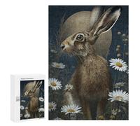 Moonlit Hare in Daisies-1 Puzzle 300 Pièces Educa Jouet en Bois Cadeau Unique Décoration Intérieure Jeu Éducatif Challenge Toy Adultes Et Enfants À Partir De 14 Ans 300 PCS