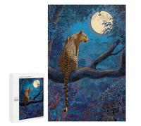 Moonlit Jungle Leopard Puzzle 1000 Pièces Educa Jouet en Bois Cadeau Unique Décoration Intérieure Jeu Éducatif Challenge Toy Adultes Et Enfants À Partir De 14 Ans 1000 PCS