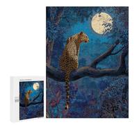 Moonlit Jungle Leopard Puzzle 1000 Pièces Educa Jouet en Bois Cadeau Unique Décoration Intérieure Jeu Éducatif Challenge Toy Adultes Et Enfants À Partir De 14 Ans 500 PCS