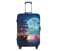 Moonlit Night Sky Housse de protection élastique pour bagage 45,7 à 81,3 cm, Noir/blanc, Large