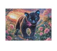 Moonlit Panthère Noire 300 Pièces Puzzle Amateur d'art en Carton Anti-Déchirure Haute Qualité Difficile Niveau Expert Décoration Murale Idée Cadeau Anniversaire 300 PCS/40x28cm