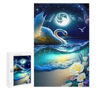 Moonlit Swan Serenity, Puzzle pour Adultes, 1000 PCS, Édition Illustrée, pour Une Expérience De Puzzle Détaillée À La Maison
