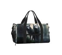 Moonlit Vine Castle Sac de sport imperméable en sergé avec compartiment à | Sac de sport en polyester résistant à la déchirure avec compartiment à chaussures et housse de bagage pour voyage, gym