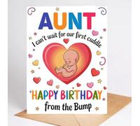 Moonlit93 Carte d'anniversaire humoristique pour tante avec inscription « I Can't Wait For Our First Cuddle Happy Birthday From The Bump! »