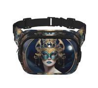 MoonlitMasquerade (1) Sac banane carré double couche pour les activités de plein air telles que le sport, les voyages, la randonnée, le cyclisme, Noir , Taille unique