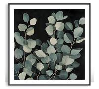 Moonow7 Impressions murales botaniques d'eucalyptus bohème, affiche moderne de la nature pour chambre à coucher, salon ou bureau, sans cadre, taille 70 x 70 cm