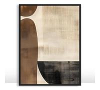 Moonow7 Impressions murales modernes du milieu du siècle, affiche géométrique marron terre, œuvre d'art minimaliste abstraite pour salon biologique, décoration d'intérieur, sans cadre, taille 30 x 40