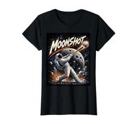 Moonshot l'envoie sur la Lune - Baseball T-Shirt Graphique avec Valeur, Femme, Noir, XS