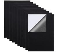 MoonSing Feuilles Adhésives en Feutre, Velours Auto-Adhésif, A4 Feuille Tissu Autocollant pour Bricolage Artisanat d'Art, Boîtes à Bijoux, Tasses, Chaises, Noir (10 Pièces)